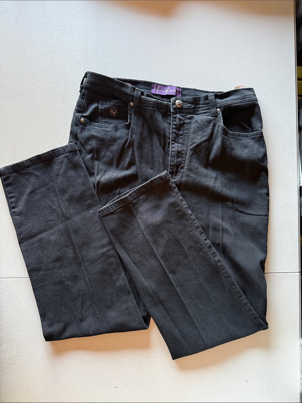 Gloria Vanderbilt “Amanda” Jeans Size 14 High-Rise Black Denim 32”W x 29.5” L